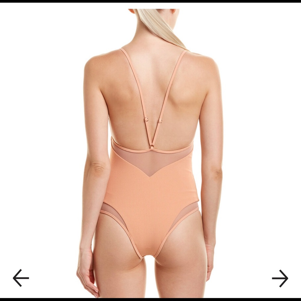 Tori Praver Belle Ribbed One Piece Light Pink S